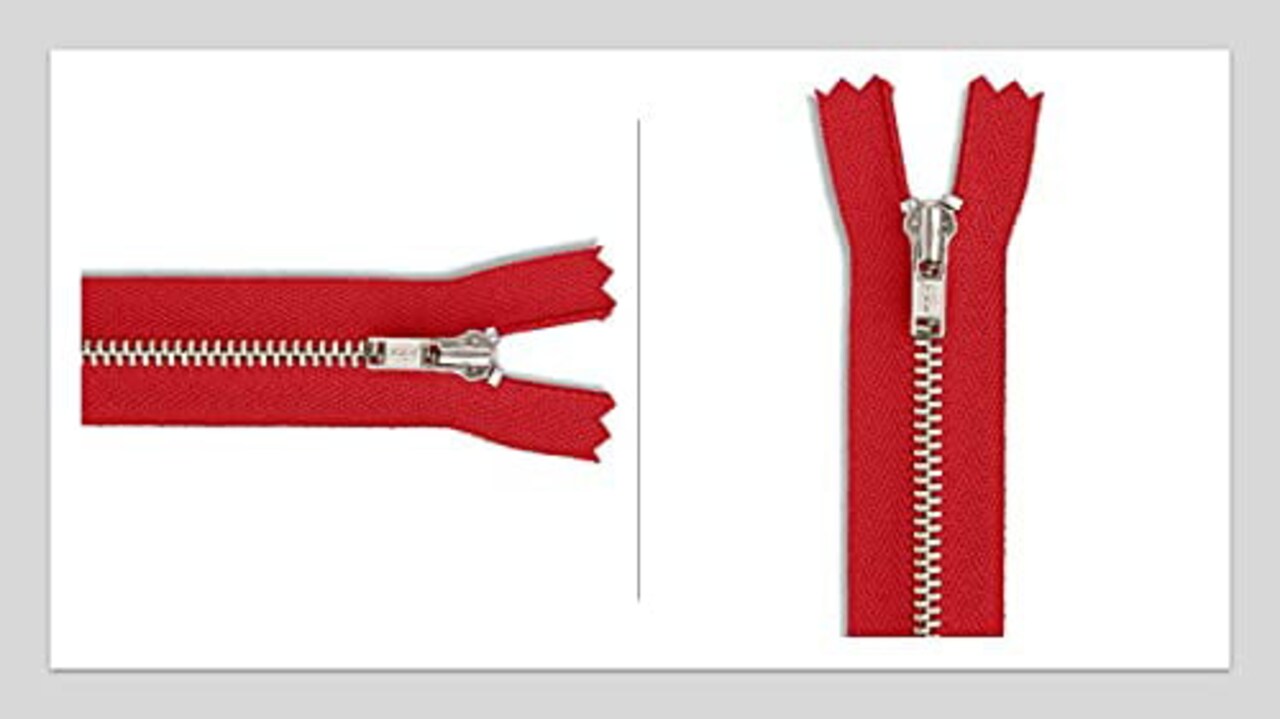 #3 Nickel Pants/Bag Light Weight YKK Zippers - Color: Hot Red #519 - Choose Your Length - Made in The United States (1 Zipper Per Pack) (14" Inches)